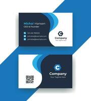 vector corporate Double-sided creative Professional modern simple unique blue minimalist gold elegant business card in red theme