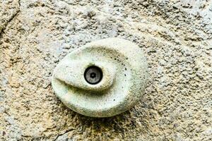 close up of a rock climbing wall photo