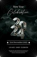 Black Elegant Happy New Year Celebration Poster template