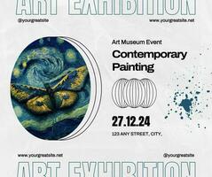 Blue Contemporary Art Museum Facebook Post template