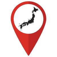 Red Pointer or pin location with Japan map inside. Japan map vector