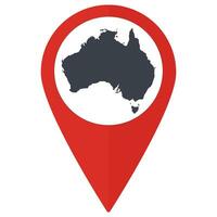 Red Pointer or pin location with Australia map inside. Map of Australia vector