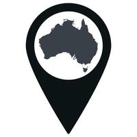 Black Pointer or pin location with Australia map inside. Map of Australia vector