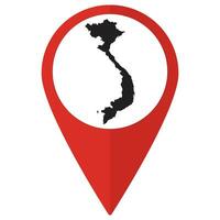 Red Pointer or pin location with Vietnam map inside. Map of Vietnam vector