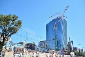 High-rise building under construction. Modern office building photo