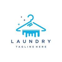 Vector laundry logo vector with unique and line art concept