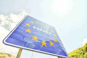 the road sign says espana photo