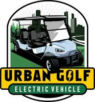 golf cart urban illustration design logo icon vector