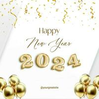 Gold Elegant Happy New Year Celebration LinkedIn Post template