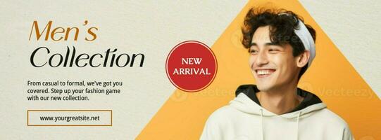Yellow New Men Fashion Collection Facebook Cover template