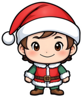 AI generated cartoon santa claus character, transparent background png