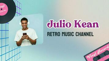 Blue Purple Retro Music Youtube Banner template