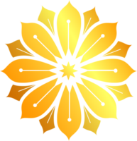 golden flower blossom oriental asia for decoration festival asian culture flat design png