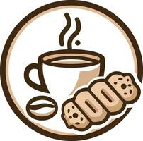 café galleta logo modelo vector