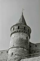 medieval fortaleza pared y torre foto