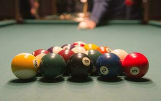 Billiard game, americal pool background photo