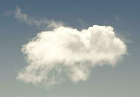 Single cloud isolated over blue sky background photo