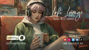 Lofi Lounge Music Channel for Youtube Banner template