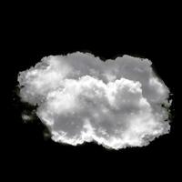 Soft white cloud shape isolated over black background photo