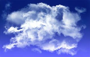 Single smoky cloud shape isolated over blue background photo