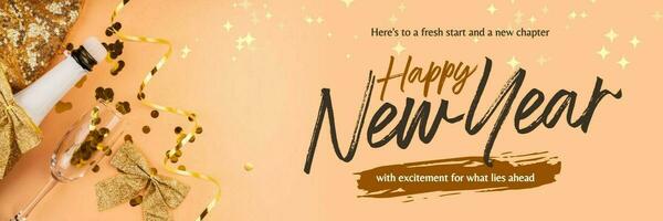 Greeting New Year Twitter Header template