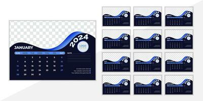 elegante y creativo escritorio calendario modelo vector