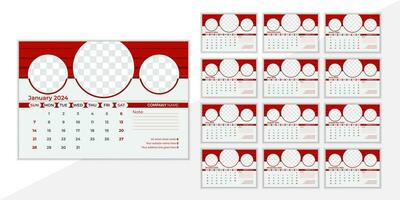 Modern Desk Calendar Design 2024 vector