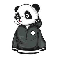 cartoon panda wearing a hoodie vector