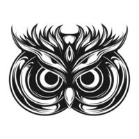 owl head with tribal design on it vector