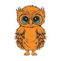 owl with big eyes vector art