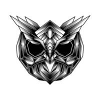 owl head with a geometric design on it vector