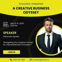 Yellow and Black Creative Business LinkedIn Post template