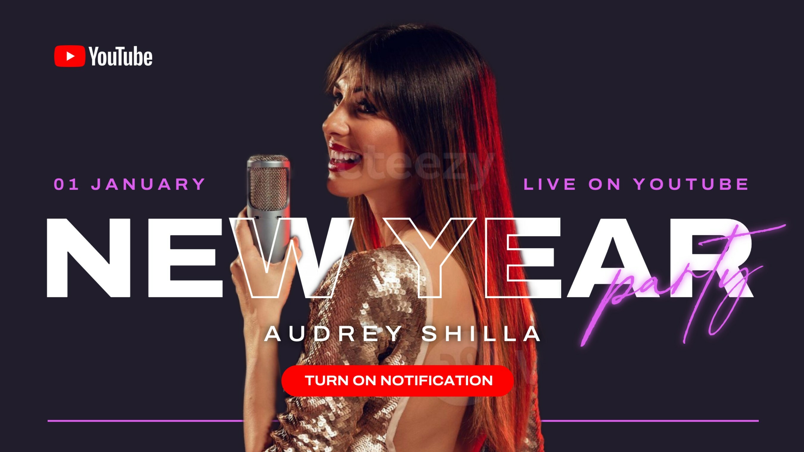 Elegant New Year Live Youtube Thumbnail