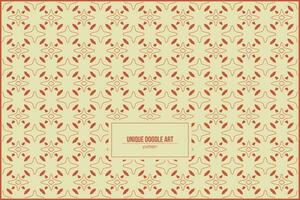 unique doodle art pattern for retro background vector