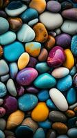 ai generado pequeño vistoso rocas en playa foto