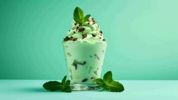 AI generated Mint Chip Cheesecake Mousse photo