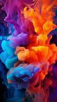 AI generated Beautiful Vivid Rainbow Color Liquid Smoke photo