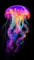 AI generated Glowing Neon Jellyfish photo