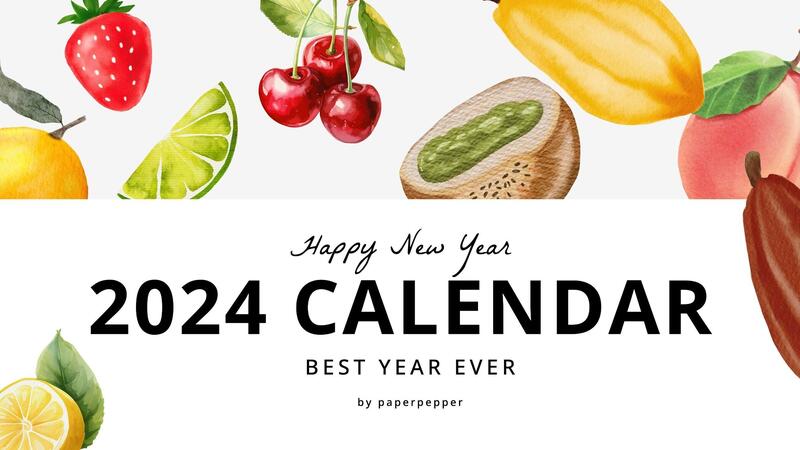 fresh fruit modern calendar 2024 template design ideas