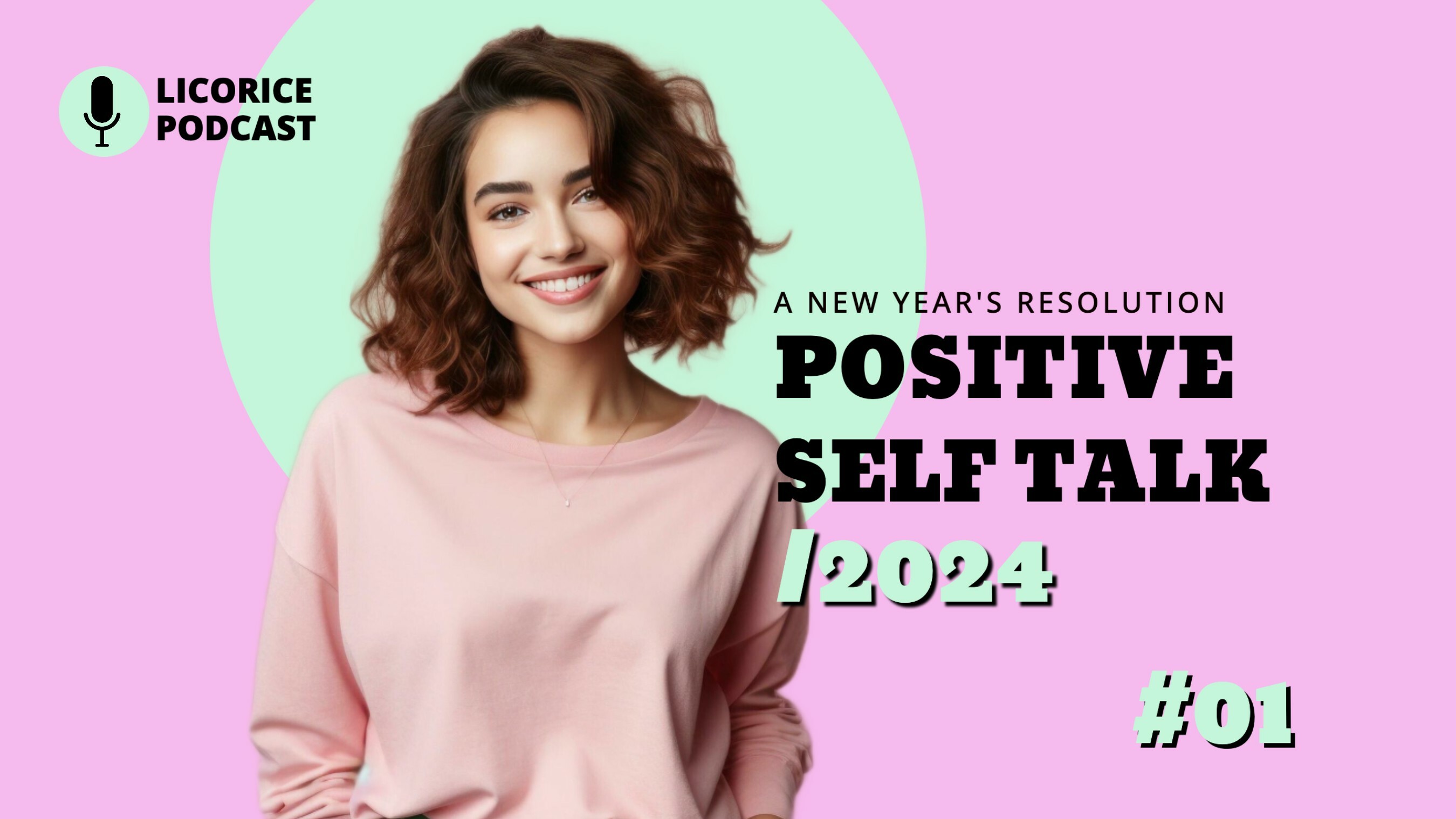 mint and pink new year youtube thumbnail social media design idea template