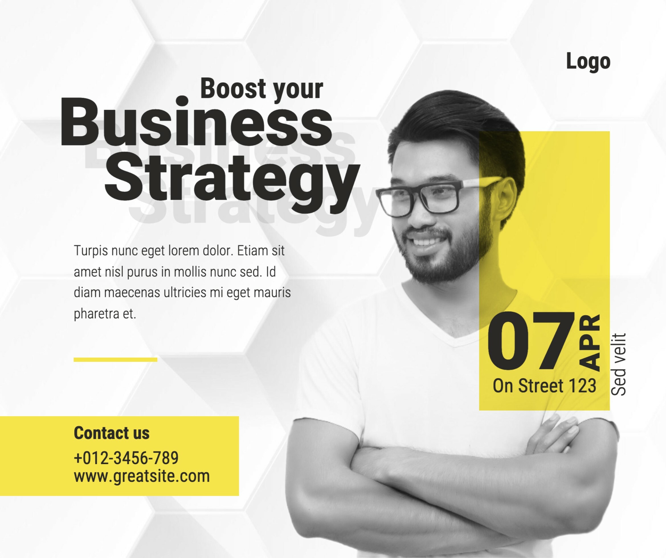 Yellow and Black Business Strategy Facebook Post