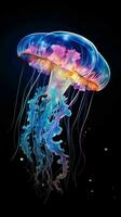 AI generated Glowing Neon Jellyfish photo