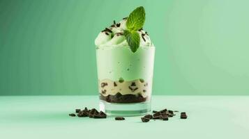 AI generated Mint Chip Cheesecake Mousse photo