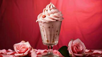 AI generated Delicious and Cold Rose Dalgona Icecream photo