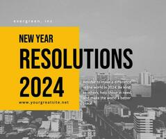 yellow new year resolutions facebook post social media template