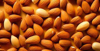 AI generated Roasted almonds, scattering of nuts - AI generated image photo