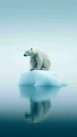 AI generated Beautiful lonely polar bear in snow photo