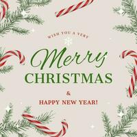 Christmas greeting card with candy cane template