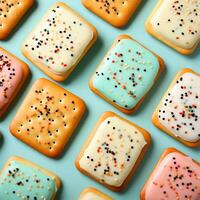 AI generated Cookies with icing and chocolate - AI generated image photo
