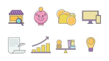 business and finance icon set.  vector graphic elements